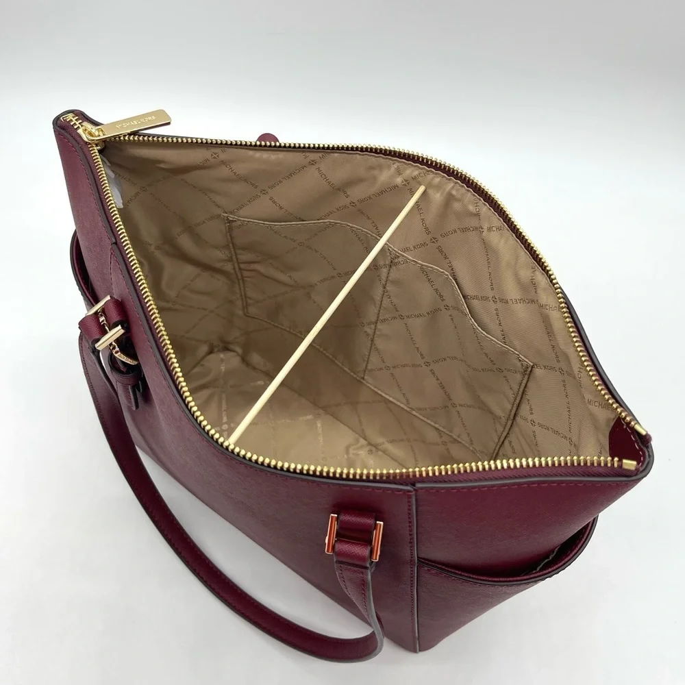 Michael Kors Large Charlotte Tote Bag Dark Cherry